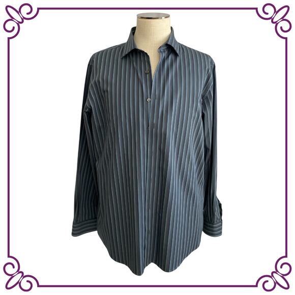 Kenneth Cole Reaction Long Sleeve Cotton Wrinkle Free Button Up Shirt Large - Picture 1 of 11